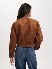 Cotton On Nude Sophia Faux Suede Utility Bomber Jacket - Image 2 of 5
