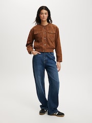 Cotton On Nude Sophia Faux Suede Utility Bomber Jacket - Image 3 of 5