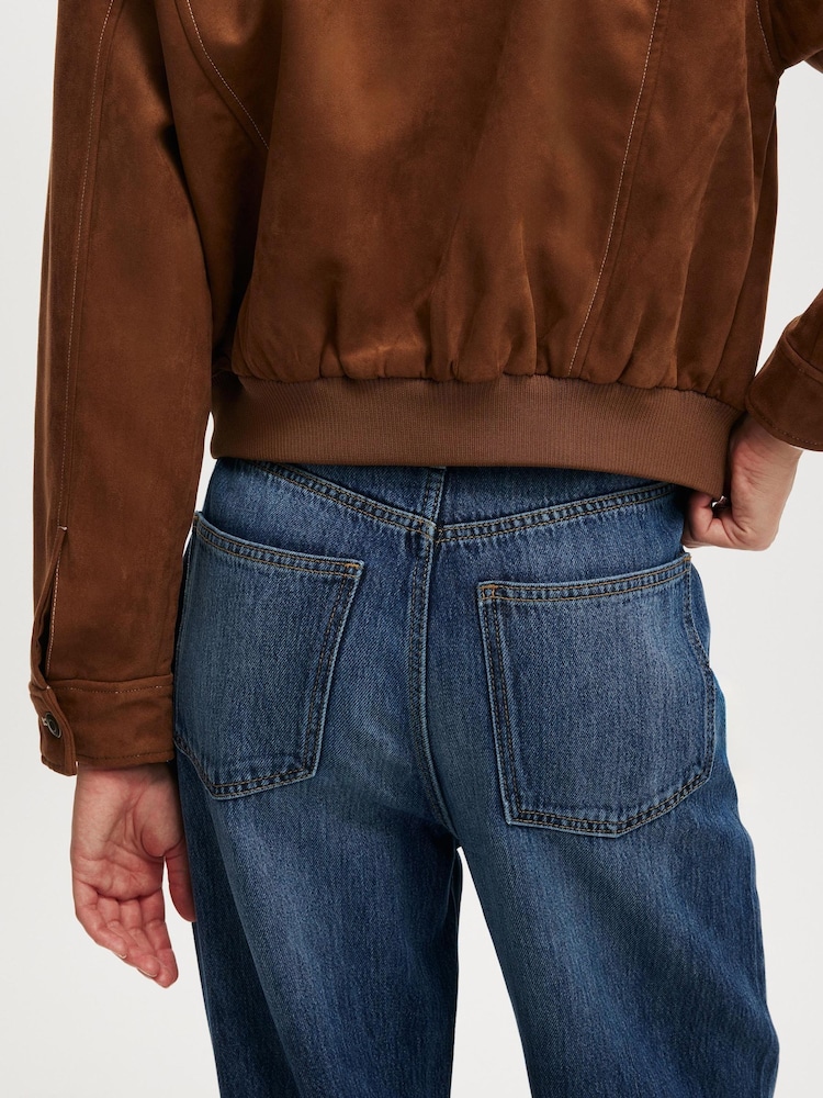 Cotton On Nude Sophia Faux Suede Utility Bomber Jacket - Image 5 of 5