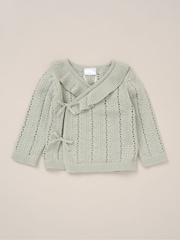 Rock-A-Bye Baby Boutique Baby Green Knit Cardigan and Footed Leggings Set - Image 3 of 5