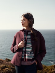 Seasalt Cornwall Purple Beamwind Checked Coat - Image 2 of 8