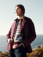 Seasalt Cornwall Purple Beamwind Checked Coat - Image 3 of 8
