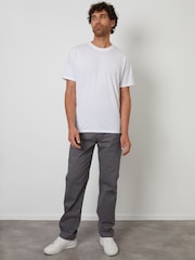 Threadbare Grey Straight Leg Stretch Waist Chino Trousers - Image 3 of 4