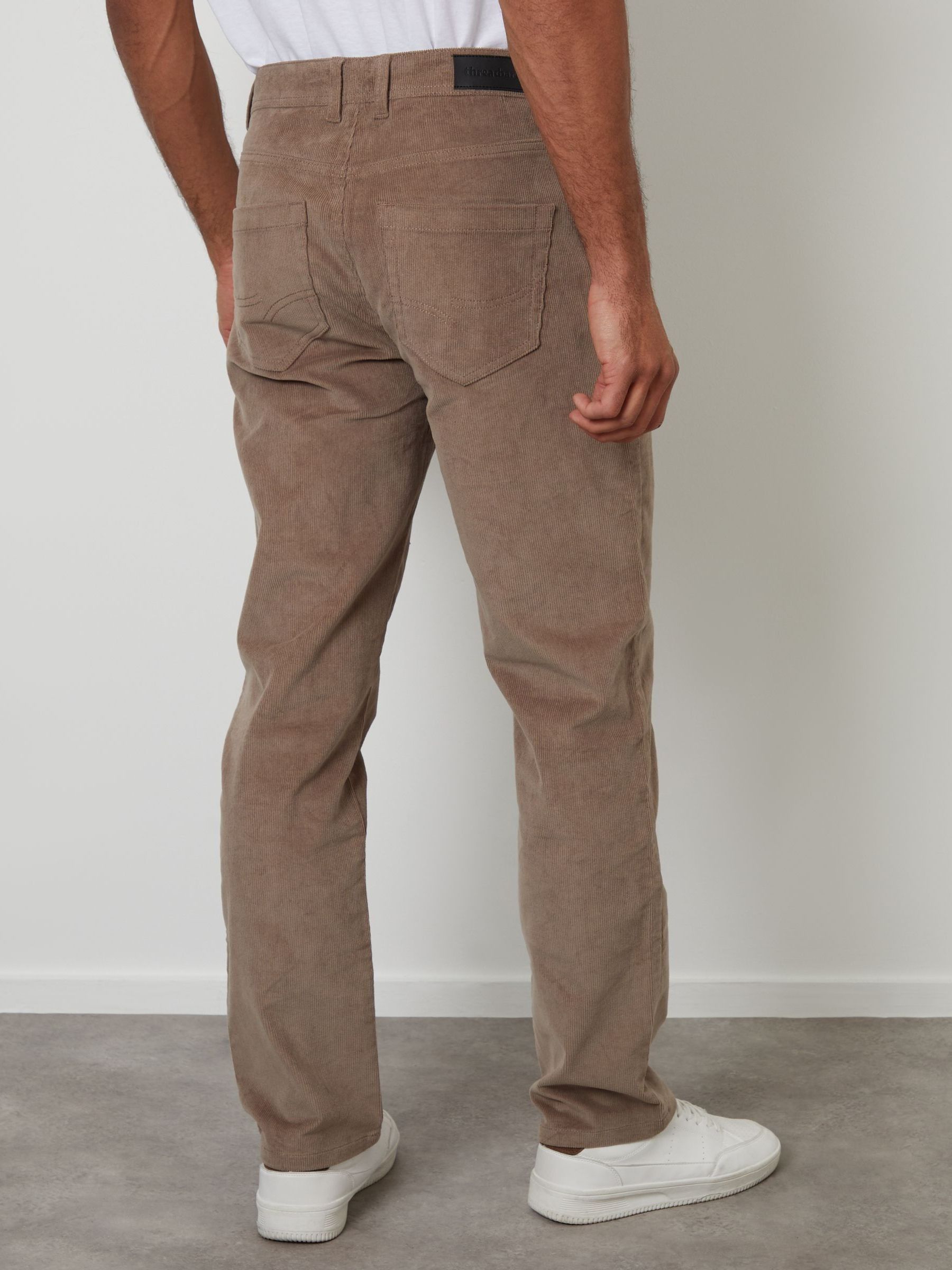 Buy Threadbare Brown Straight Leg 5 Pocket Stretch Corduroy