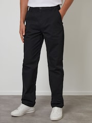 Threadbare Black Straight Leg Stretch Waist Chino Trousers - Image 1 of 4