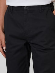 Threadbare Black Straight Leg Stretch Waist Chino Trousers - Image 4 of 4