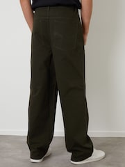 Verde - Threadbare Baggy Fit 5 Pocket Chino Trousers - Imagen 2 de 4
