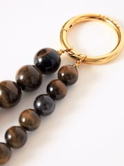 Jigsaw Brown Semi Precious Bead Bag Charm - Image 2 of 5