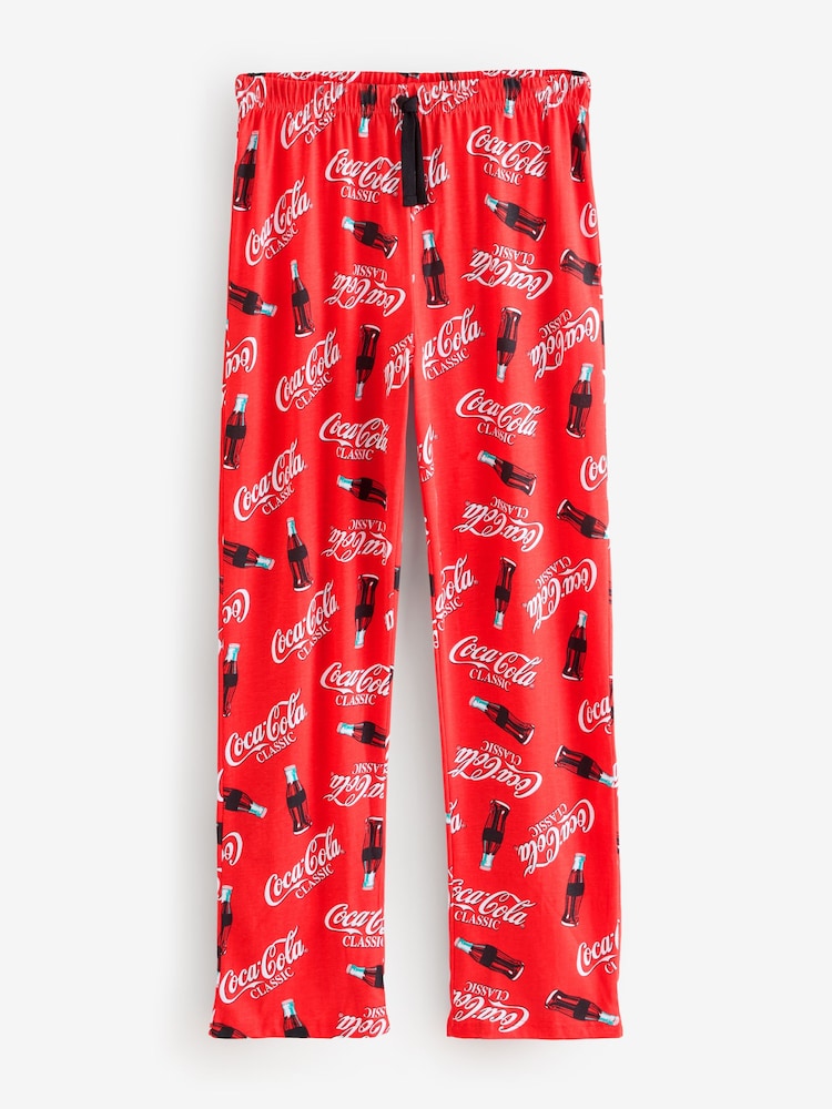 Vanilla Underground Red Coca Cola Logo 100% Cotton Lounge Trousers - Image 1 of 7 Vanilla Underground Red Coca Cola Logo 100% Cotton Lounge Trousers - Image 1 of 7