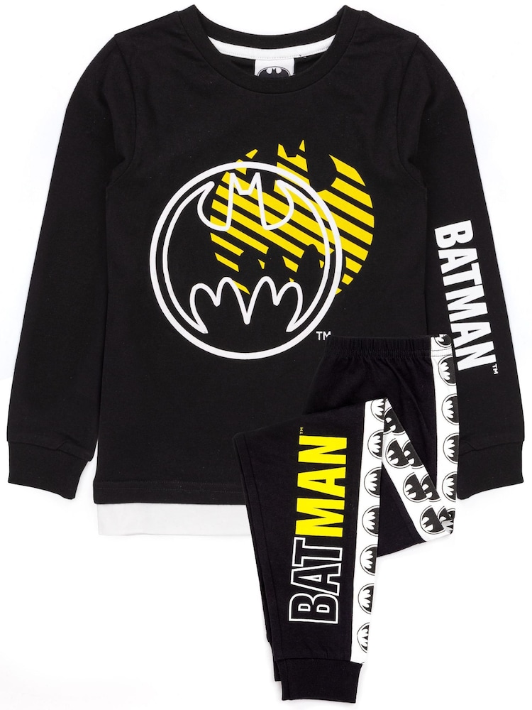 Vanilla Underground Black DC Comics Batman Long Sleeve Long Leg Pyjamas Set - Image 1 of 5