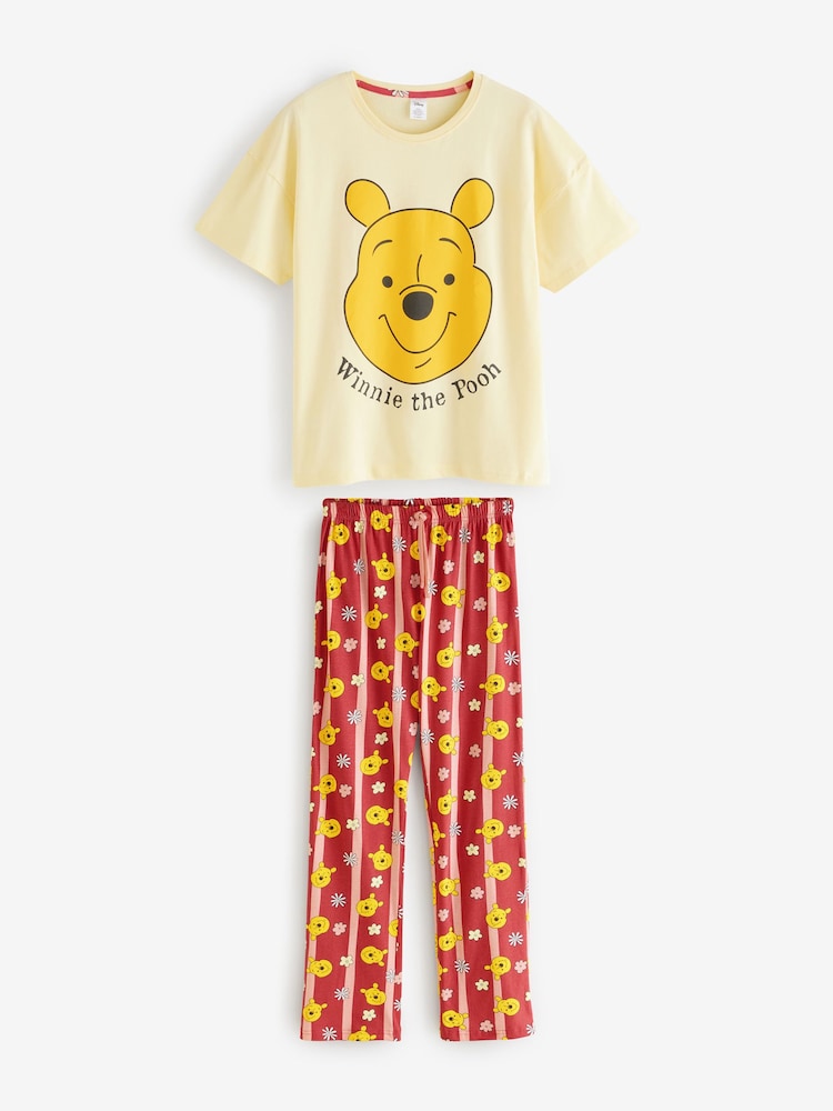 Vanilla Underground Red Disney Winnie The Pooh 100% Cotton Short Sleeve Long Leg Pyjamas Set - Image 1 of 9 Vanilla Underground Red Disney Winnie The Pooh 100% Cotton Short Sleeve Long Leg Pyjamas Set - Image 1 of 9