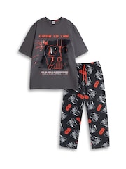 Vanilla Underground Black Star Wars Darth Vader Short Sleeve Long Leg Pyjamas Set - Image 1 of 6