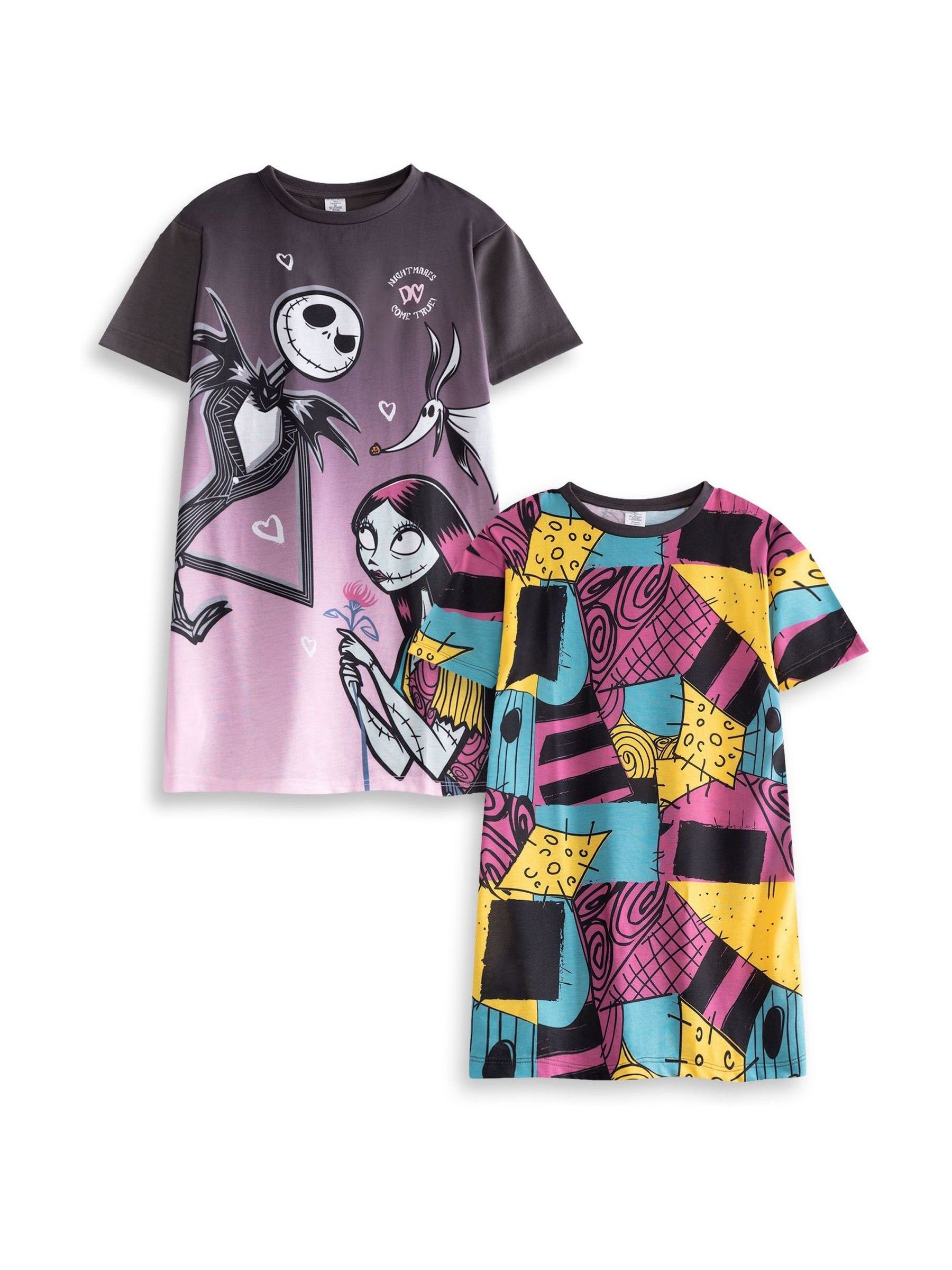 Disney Women's Multicolor Girl's Multi-Pack Of 2 Short Sleeve Nightdress | Multicoloured | Official | Size: 13-14 Years - Image 3