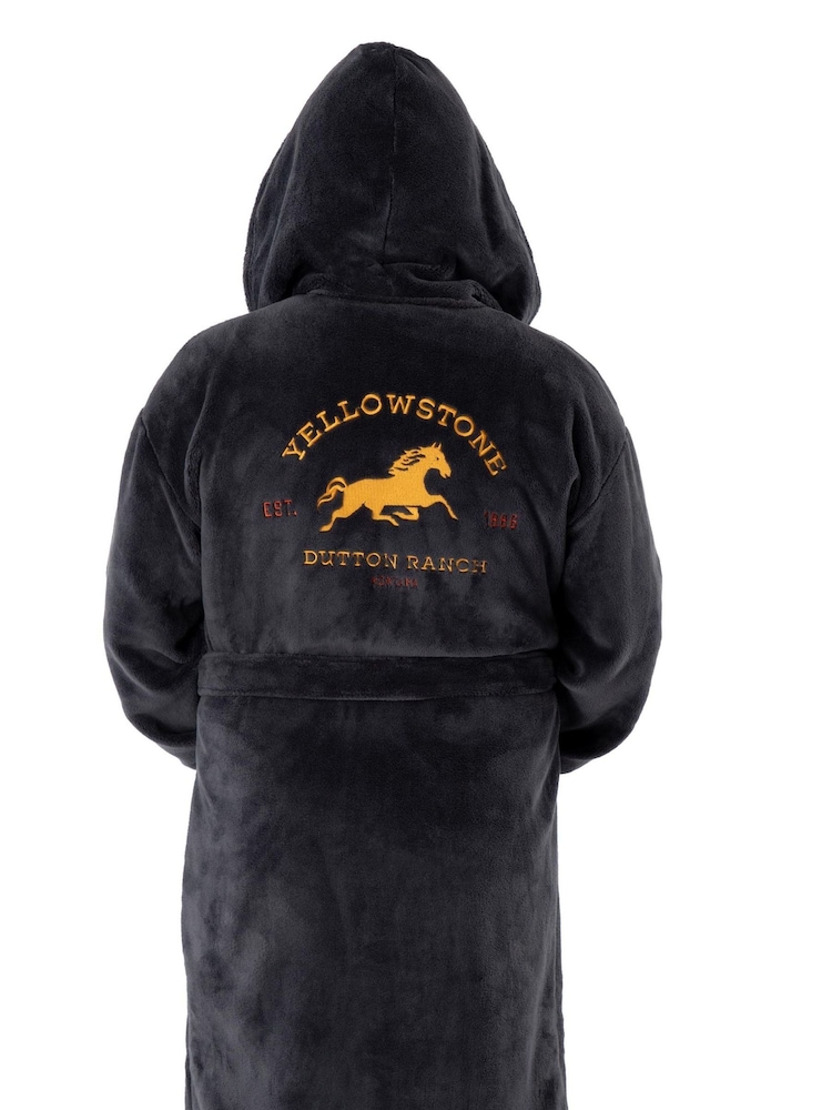 Vanilla Underground Blue Yellowstone Dutton Ranch Montana Hooded Bathrobe - Image 2 of 6 Vanilla Underground Blue Yellowstone Dutton Ranch Montana Hooded Bathrobe - Image 2 of 6
