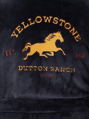Vanilla Underground Blue Yellowstone Dutton Ranch Montana Hooded Bathrobe - Image 6 of 6