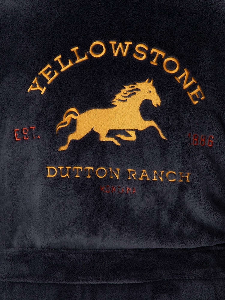 Vanilla Underground Blue Yellowstone Dutton Ranch Montana Hooded Bathrobe - Image 6 of 6 Vanilla Underground Blue Yellowstone Dutton Ranch Montana Hooded Bathrobe - Image 6 of 6
