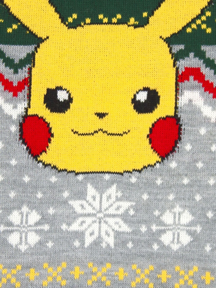 Vanilla Underground Grey Pokemon Pikachu Christmas Jumper - Image 3 of 3 Vanilla Underground Grey Pokemon Pikachu Christmas Jumper - Image 3 of 3