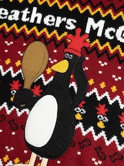 Vanilla Underground Red Wallace And Gromit Feathers McGraw Christmas Jumper - Image 5 of 6