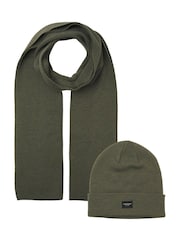 JACK & JONES Green Beanie And Scarfs Set - Image 1 of 3