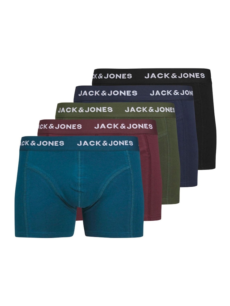 JACK & JONES Blue 5 Pack Boxers - Image 1 of 7