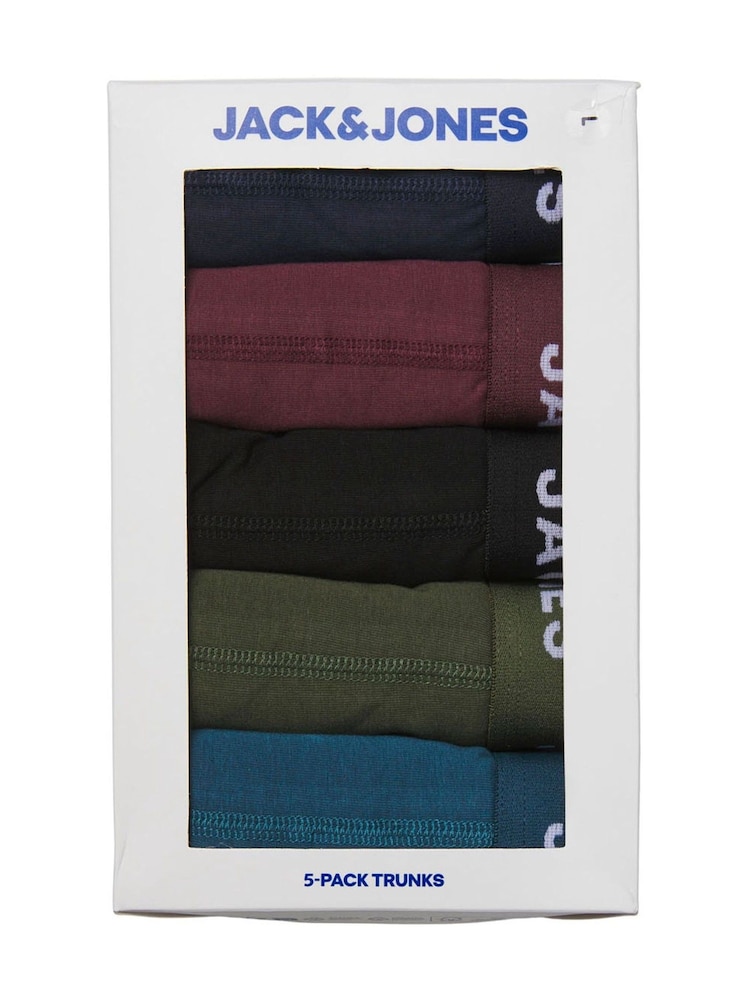 JACK & JONES Blue 5 Pack Boxers - Image 7 of 7