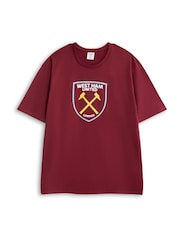 Vanilla Underground Red West Ham United Short Sleeve Long Leg Pyjamas Set - Image 2 of 6