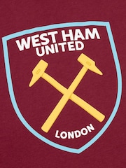 Vanilla Underground Red West Ham United Short Sleeve Long Leg Pyjamas Set - Image 6 of 6