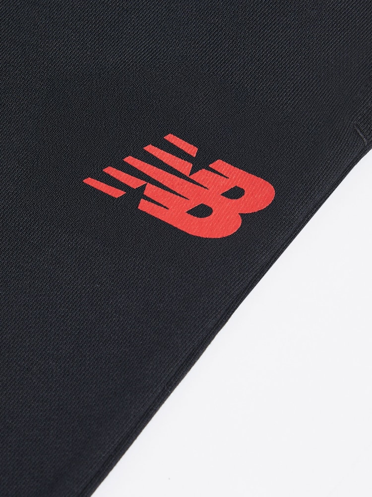 New Balance Black Brush Back Graphic Joggers - Image 3 of 3 New Balance Black Brush Back Graphic Joggers - Image 3 of 3