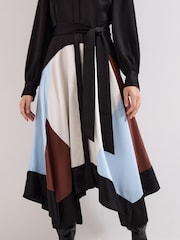 Phase Eight Black Satin Hanky Dress - Image 4 of 7