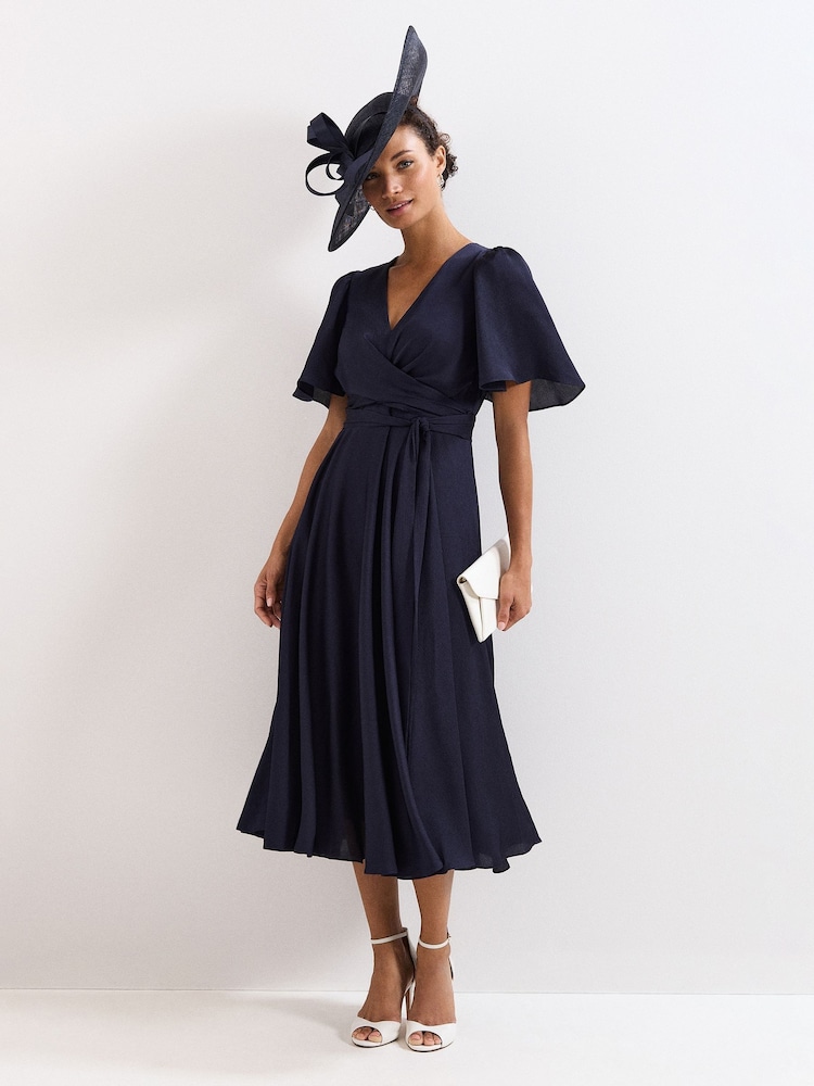 phase eight navy blue dress Buy Phase Eight Blue Petite Abbie Wrap Dress from Next USA