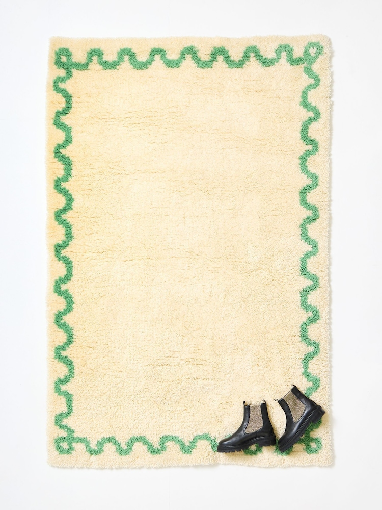 Oliver Bonas Multi Casa Fluffy Wool Rug - Image 1 of 5