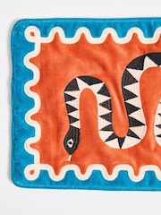 Oliver Bonas Orange Snake Embroidered Cushion Cover 30x50cm - Image 3 of 5