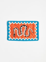 Oliver Bonas Orange Snake Embroidered Cushion Cover 30x50cm - Image 4 of 5
