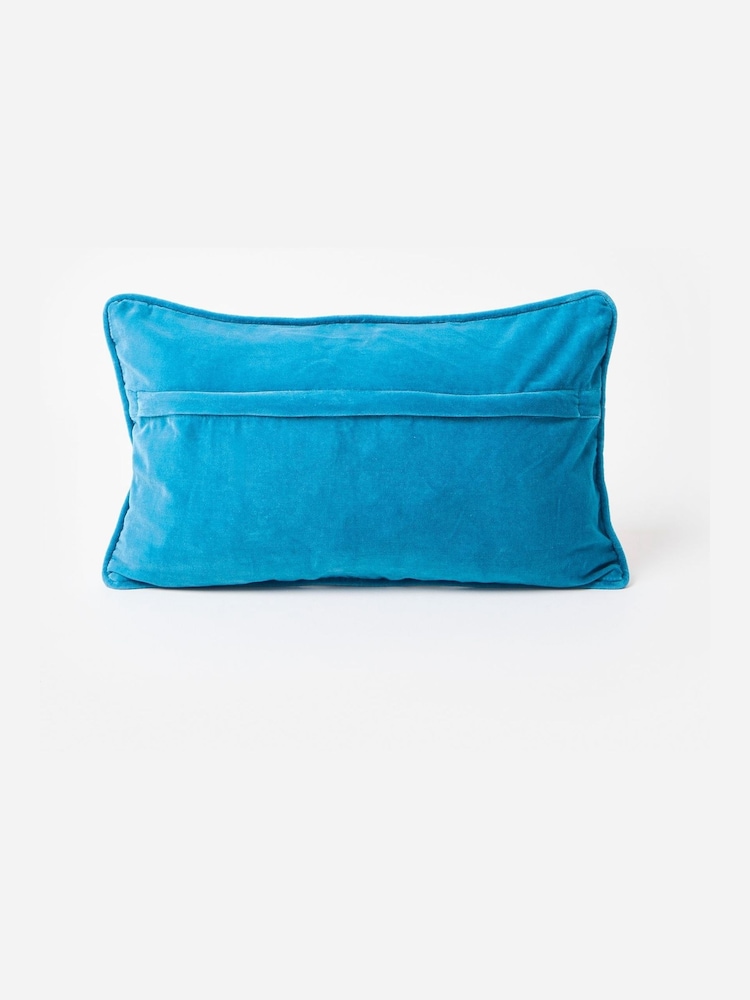 Oliver Bonas Orange Snake Embroidered Cushion Cover 30x50cm - Image 5 of 5 Oliver Bonas Orange Snake Embroidered Cushion Cover 30x50cm - Image 5 of 5