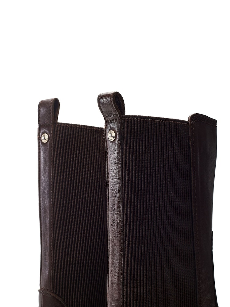 Moda in Pelle Brown Oyari Mid Calf Leather Chelsea Boots - Image 4 of 4 Moda in Pelle Brown Oyari Mid Calf Leather Chelsea Boots - Image 4 of 4