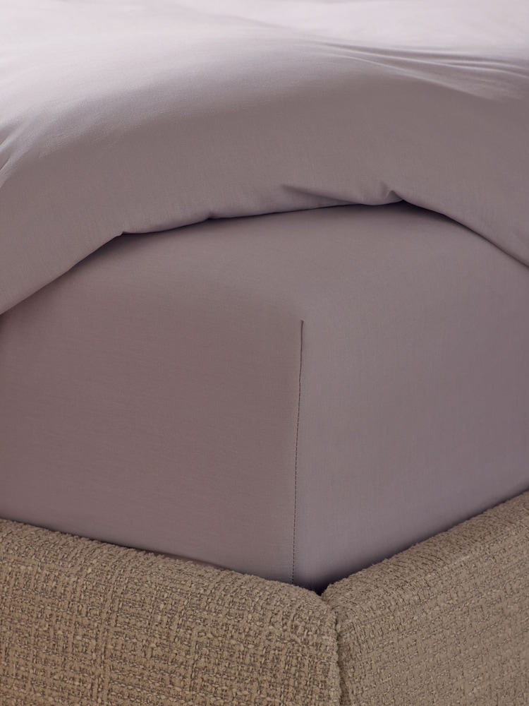 Lilac Purple Cotton Rich Extra Deep Fitted Bed Sheet - Image 2 of 2 Lilac Purple Cotton Rich Extra Deep Fitted Bed Sheet - Image 2 of 2