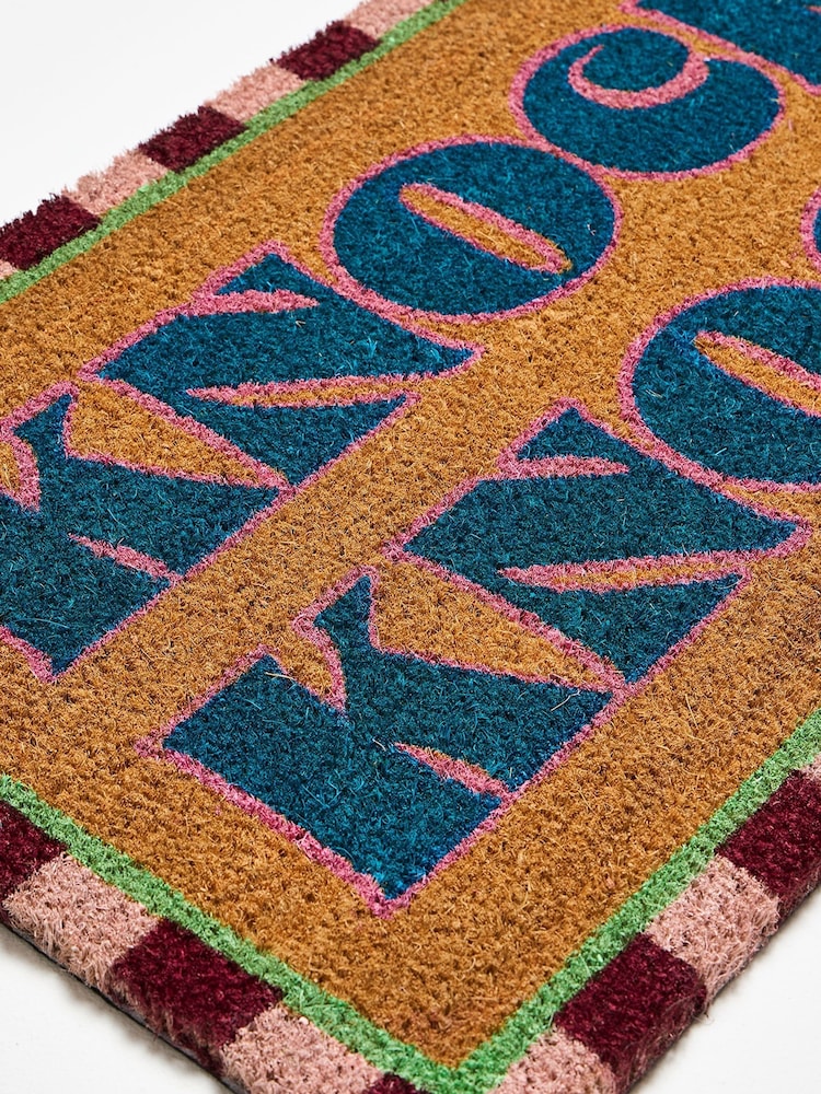 Oliver Bonas Multi Stripe Border Knock Knock Doormat - Image 2 of 4 Oliver Bonas Multi Stripe Border Knock Knock Doormat - Image 2 of 4