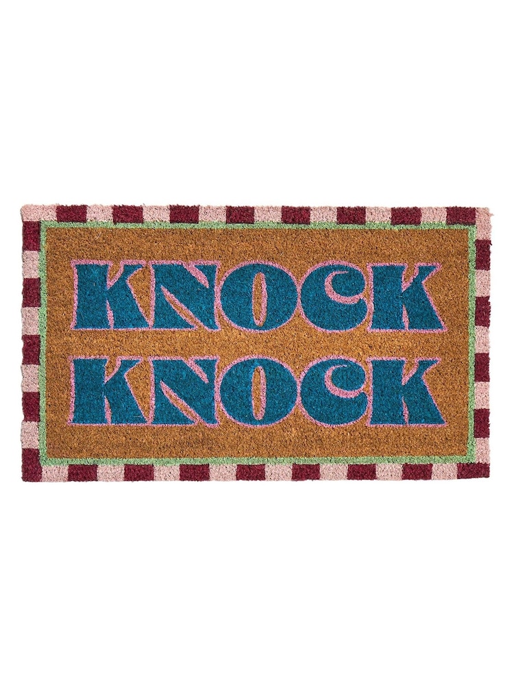 Oliver Bonas Multi Stripe Border Knock Knock Doormat - Image 4 of 4 Oliver Bonas Multi Stripe Border Knock Knock Doormat - Image 4 of 4