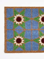 Oliver Bonas Multi Blue Star Tile Rectangular Doormat - Image 3 of 4