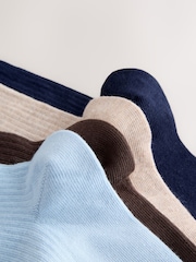 Marrón chocolate/Azul - Pack de 4 calcetines tobilleros de canalé - Imagen 7 de 7