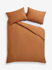 Orange Hazel Cotton Rich Plain Duvet Cover and Pillowcase Set - Image 6 of 6