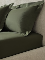 Dark Green 100% Cotton Deep Fitted Sheet - Image 1 of 2