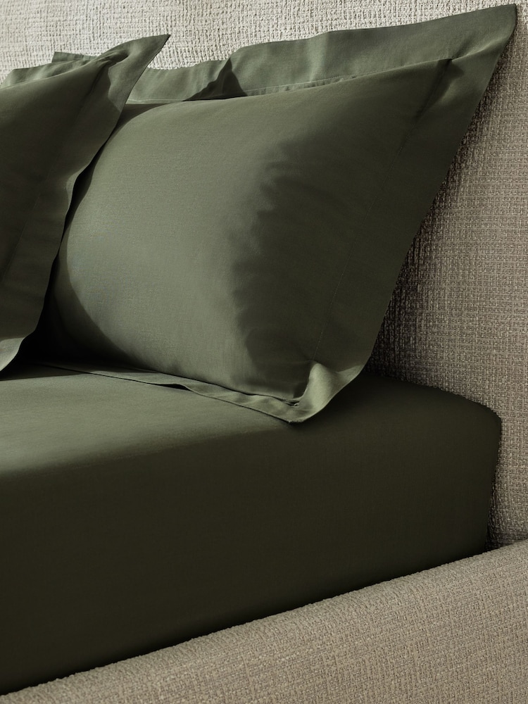 Dark Green 100% Cotton Deep Fitted Sheet - Image 1 of 2 Dark Green 100% Cotton Deep Fitted Sheet - Image 1 of 2