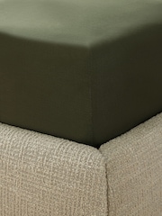 Dark Green 100% Cotton Deep Fitted Sheet - Image 2 of 2