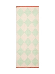 Oliver Bonas Multi Stripe Diamond Woven Runner Rug - Image 4 of 4