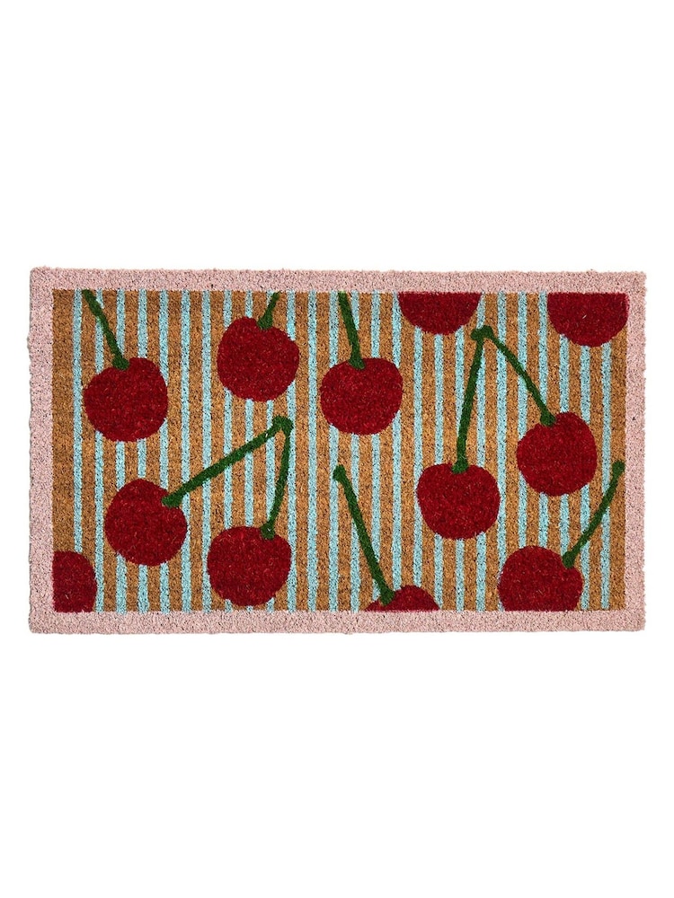 Oliver Bonas Multi Striped Cherrys Rectangular Doormat - Image 4 of 4 Oliver Bonas Multi Striped Cherrys Rectangular Doormat - Image 4 of 4