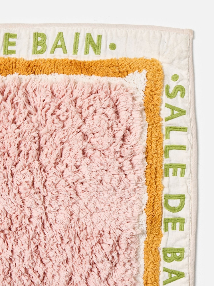 Oliver Bonas Pink Salle De Bain Large Bath Mat - Image 2 of 4