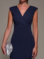 Jolie Moi Blue Ruffle Hem Midaxi Dress - Image 3 of 6