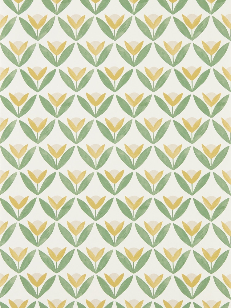 Scion Yellow Tulip Trellis Oakham 10M Wallpaper - Image 2 of 2 Scion Yellow Tulip Trellis Oakham 10M Wallpaper - Image 2 of 2