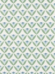 Scion Blue Tulip Trellis Oakham 10M Wallpaper - Image 2 of 2